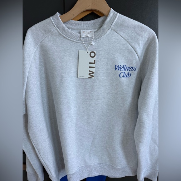 NWT • WILO the label Ribbed Blue Leggings & Gray Wellness Sweatshirt Set • M - Picture 4 of 11